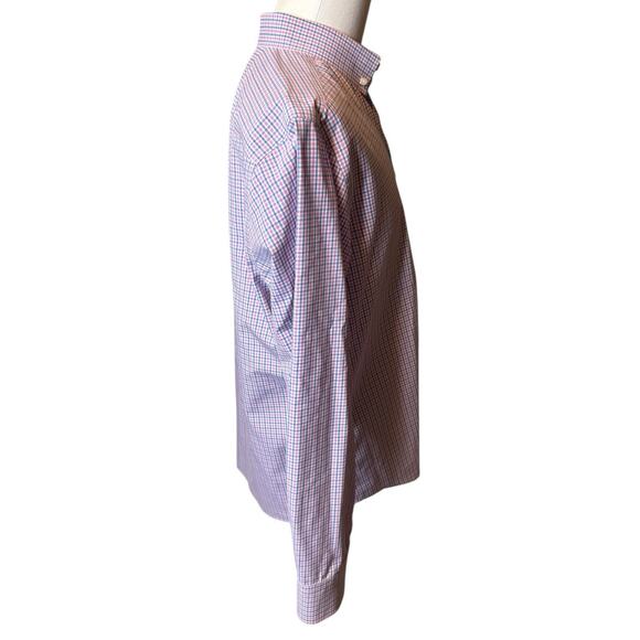 Untuckit Pink Blue Plaid Shirt Men's XL Classic Fit Button Down No Iron Cotton - Picture 6 of 7